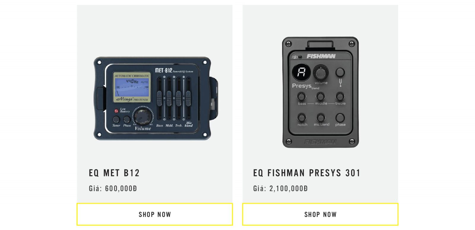 eq met b12 va fishman presys 301 chính hãng tại tygy music